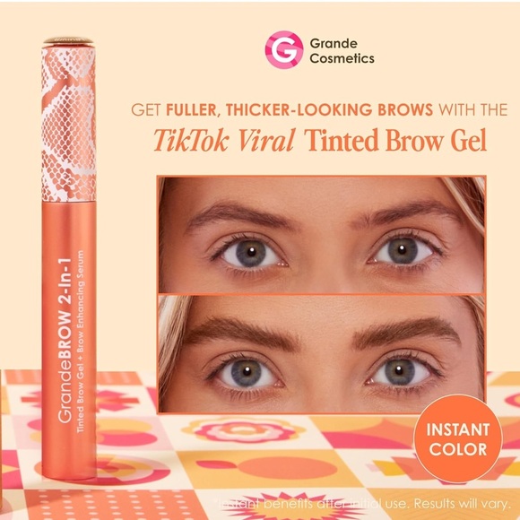 Grande Cosmetics GrandeBrow 2-in-1 Tinted Brow Gel Bundle of 2 Shade Medium - Picture 7 of 16